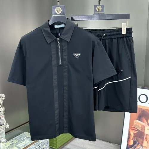 Wholesale Prada Tracksuits Short Sleeved For Men #1464223 $112.00 USD, Wholesale Quality Replica Prada Tracksuits
