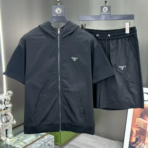 Wholesale Prada Tracksuits Short Sleeved For Men #1464224 $112.00 USD, Wholesale Quality Replica Prada Tracksuits