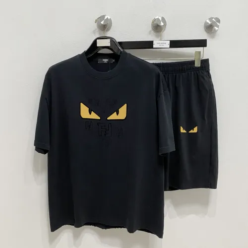 Wholesale Fendi Tracksuits Short Sleeved For Men #1464308 $100.00 USD, Wholesale Quality Replica Fendi Tracksuits