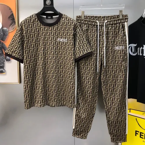 Wholesale Fendi Tracksuits Short Sleeved For Men #1464787 $98.00 USD, Wholesale Quality Replica Fendi Tracksuits