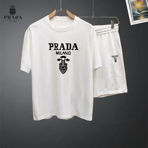 Wholesale Prada Tracksuits Short Sleeved For Men #1464891 $48.00 USD, Wholesale Quality Replica Prada Tracksuits