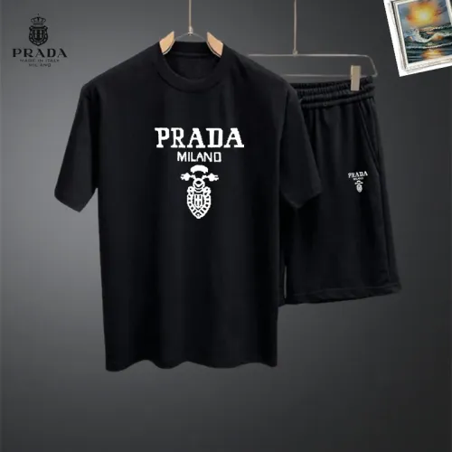 Wholesale Prada Tracksuits Short Sleeved For Men #1464892 $48.00 USD, Wholesale Quality Replica Prada Tracksuits