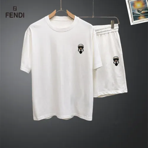 Wholesale Fendi Tracksuits Short Sleeved For Men #1464902 $48.00 USD, Wholesale Quality Replica Fendi Tracksuits