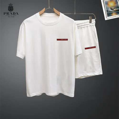 Wholesale Prada Tracksuits Short Sleeved For Men #1464914 $48.00 USD, Wholesale Quality Replica Prada Tracksuits