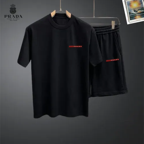 Wholesale Prada Tracksuits Short Sleeved For Men #1464915 $48.00 USD, Wholesale Quality Replica Prada Tracksuits