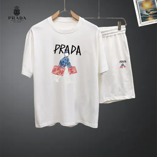 Wholesale Prada Tracksuits Short Sleeved For Men #1464918 $48.00 USD, Wholesale Quality Replica Prada Tracksuits