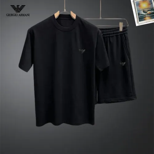 Wholesale Armani Tracksuits Short Sleeved For Men #1464935 $48.00 USD, Wholesale Quality Replica Armani Tracksuits