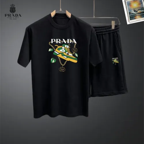 Wholesale Prada Tracksuits Short Sleeved For Men #1464939 $48.00 USD, Wholesale Quality Replica Prada Tracksuits