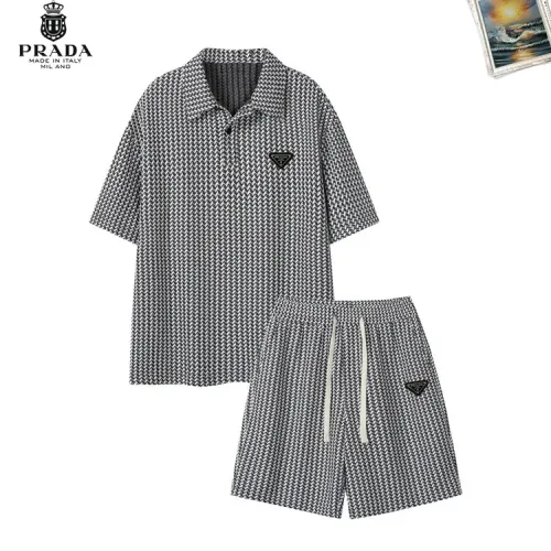 Wholesale Prada Tracksuits Short Sleeved For Men #1464961 $52.00 USD, Wholesale Quality Replica Prada Tracksuits