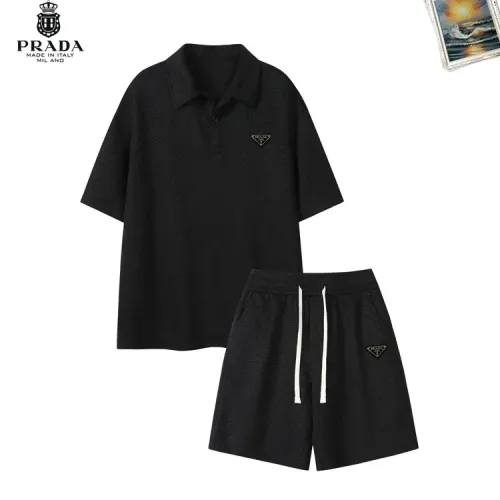 Wholesale Prada Tracksuits Short Sleeved For Men #1464965 $52.00 USD, Wholesale Quality Replica Prada Tracksuits