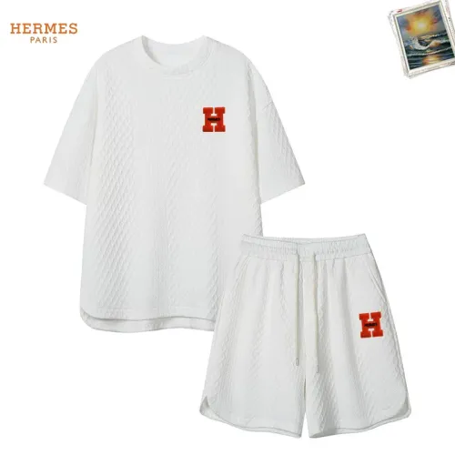 Wholesale Hermes Tracksuits Short Sleeved For Men #1465010 $52.00 USD, Wholesale Quality Replica Hermes Tracksuits