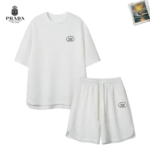Wholesale Prada Tracksuits Short Sleeved For Men #1465025 $52.00 USD, Wholesale Quality Replica Prada Tracksuits