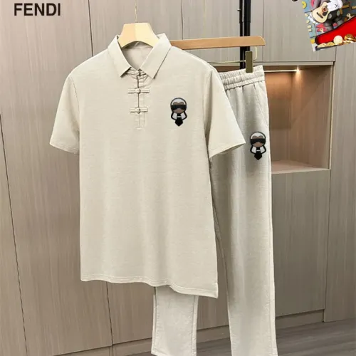 Wholesale Fendi Tracksuits Short Sleeved For Men #1465151 $80.00 USD, Wholesale Quality Replica Fendi Tracksuits