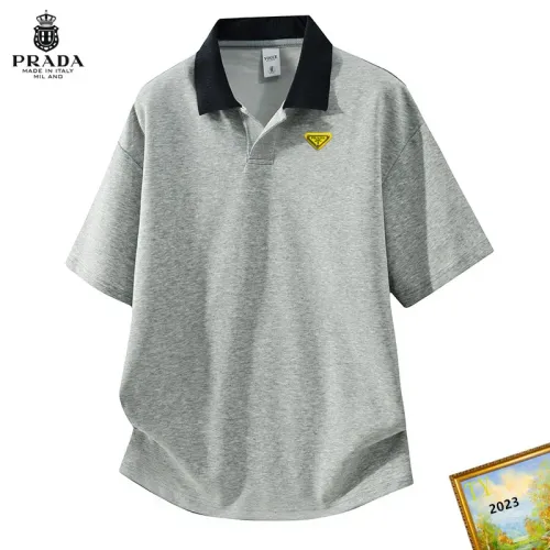 Wholesale Prada T-Shirts Short Sleeved For Men #1465672 $38.00 USD, Wholesale Quality Replica Prada T-Shirts