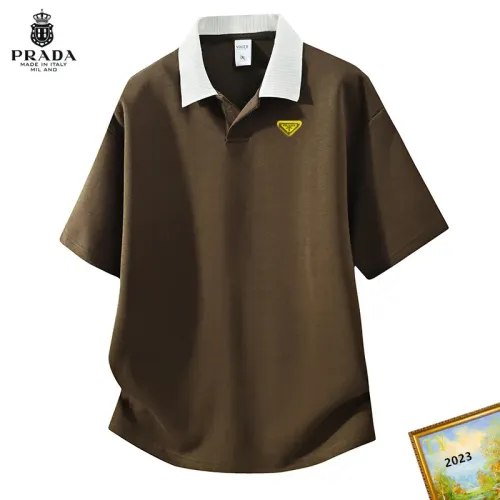 Wholesale Prada T-Shirts Short Sleeved For Men #1465673 $38.00 USD, Wholesale Quality Replica Prada T-Shirts