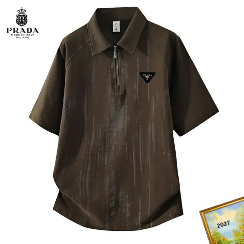 Wholesale Prada T-Shirts Short Sleeved For Men #1465738 $38.00 USD, Wholesale Quality Replica Prada T-Shirts