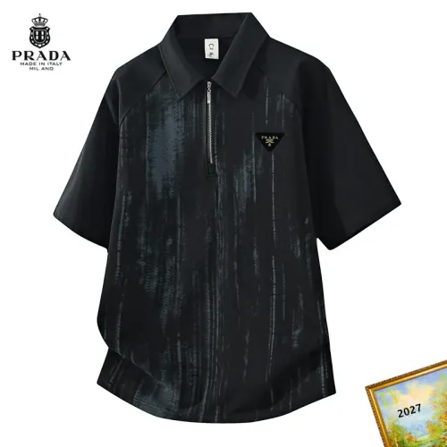 Wholesale Prada T-Shirts Short Sleeved For Men #1465739 $38.00 USD, Wholesale Quality Replica Prada T-Shirts