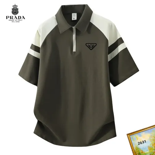 Wholesale Prada T-Shirts Short Sleeved For Men #1465762 $38.00 USD, Wholesale Quality Replica Prada T-Shirts