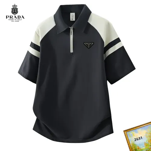 Wholesale Prada T-Shirts Short Sleeved For Men #1465763 $38.00 USD, Wholesale Quality Replica Prada T-Shirts