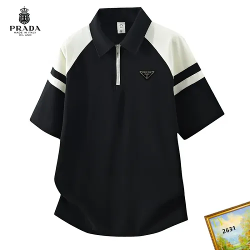 Wholesale Prada T-Shirts Short Sleeved For Men #1465764 $38.00 USD, Wholesale Quality Replica Prada T-Shirts