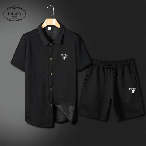 Wholesale Prada Tracksuits Short Sleeved For Men #1466185 $60.00 USD, Wholesale Quality Replica Prada Tracksuits