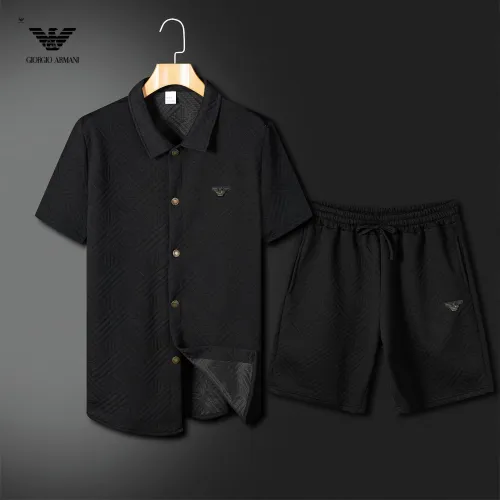 Wholesale Armani Tracksuits Short Sleeved For Men #1466200 $60.00 USD, Wholesale Quality Replica Armani Tracksuits