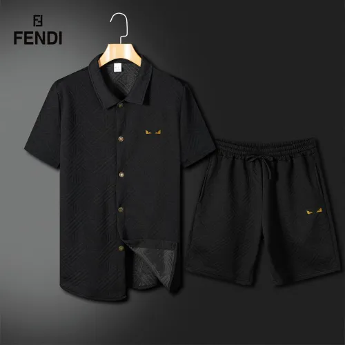 Wholesale Fendi Tracksuits Short Sleeved For Men #1466215 $60.00 USD, Wholesale Quality Replica Fendi Tracksuits