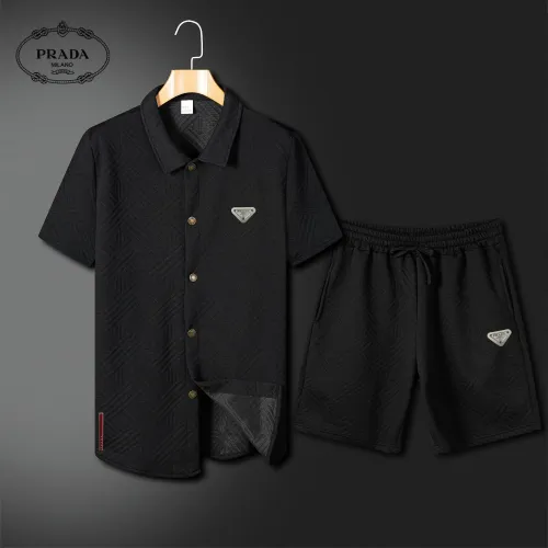 Wholesale Prada Tracksuits Short Sleeved For Men #1466233 $60.00 USD, Wholesale Quality Replica Prada Tracksuits