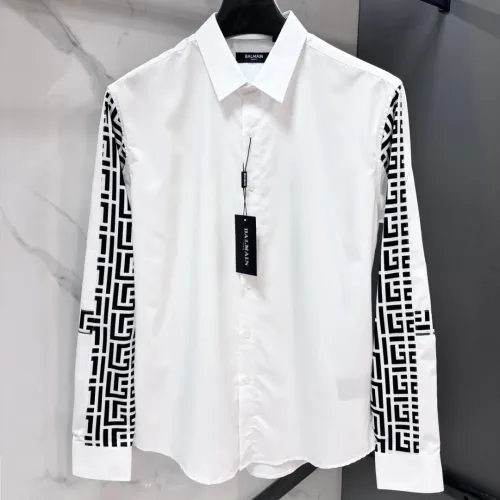 Wholesale Balmain Shirts Long Sleeved For Men #1470071 $82.00 USD, Wholesale Quality Replica Balmain Shirts