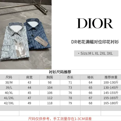 Replica Christian Dior Shirts Long Sleeved For Men #1470242 $64.00 USD for Wholesale