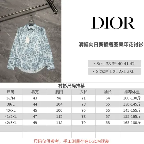Replica Christian Dior Shirts Long Sleeved For Men #1470246 $64.00 USD for Wholesale