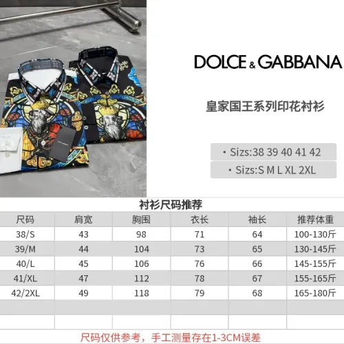 Replica Dolce & Gabbana D&G Shirts Long Sleeved For Men #1470290 $64.00 USD for Wholesale