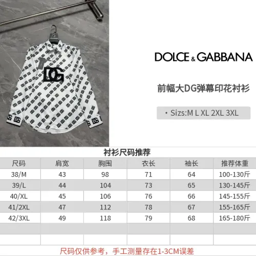 Replica Dolce & Gabbana D&G Shirts Long Sleeved For Men #1470292 $64.00 USD for Wholesale