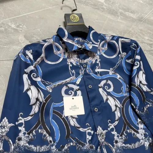 Replica Hermes Shirts Long Sleeved For Men #1470299 $64.00 USD for Wholesale