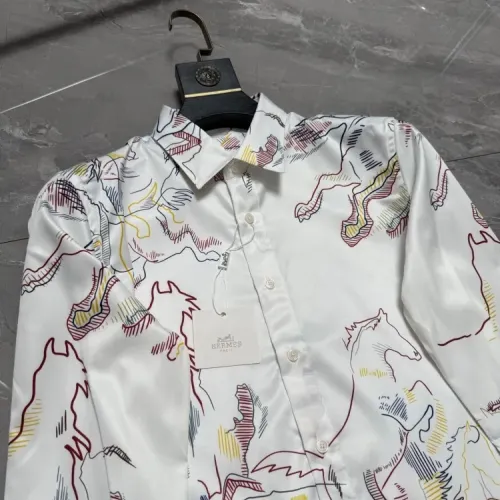 Replica Hermes Shirts Long Sleeved For Men #1470301 $64.00 USD for Wholesale