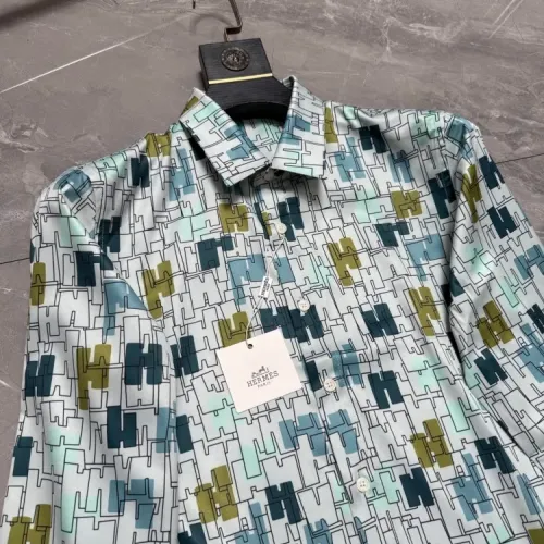 Replica Hermes Shirts Long Sleeved For Men #1470305 $64.00 USD for Wholesale