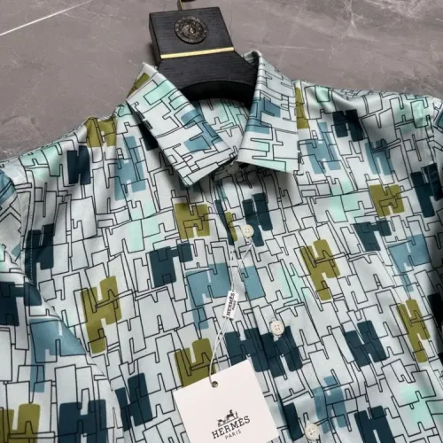 Replica Hermes Shirts Long Sleeved For Men #1470305 $64.00 USD for Wholesale