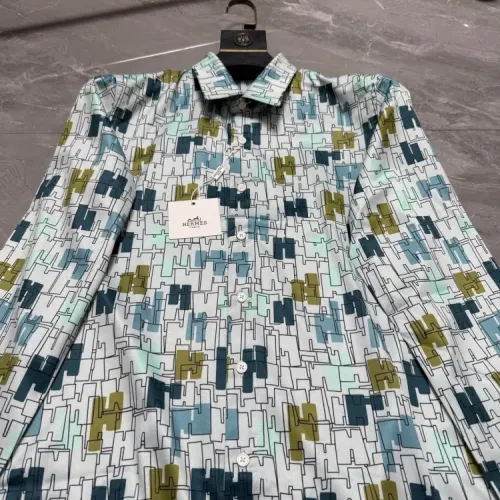 Replica Hermes Shirts Long Sleeved For Men #1470305 $64.00 USD for Wholesale