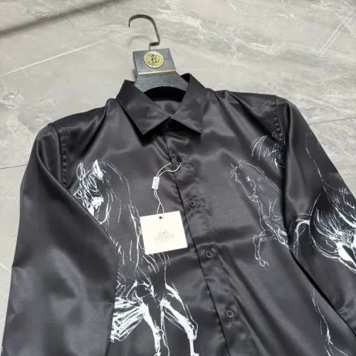 Replica Hermes Shirts Long Sleeved For Men #1470307 $64.00 USD for Wholesale