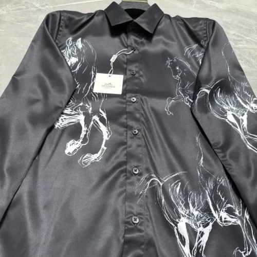 Replica Hermes Shirts Long Sleeved For Men #1470307 $64.00 USD for Wholesale