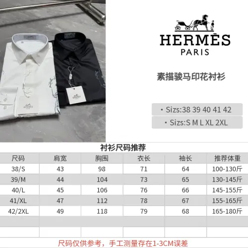 Replica Hermes Shirts Long Sleeved For Men #1470307 $64.00 USD for Wholesale