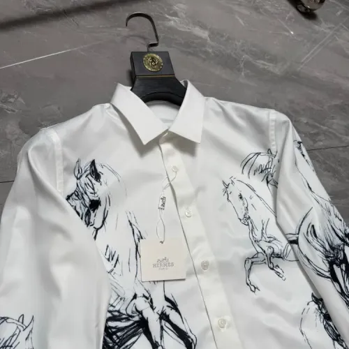 Replica Hermes Shirts Long Sleeved For Men #1470309 $64.00 USD for Wholesale