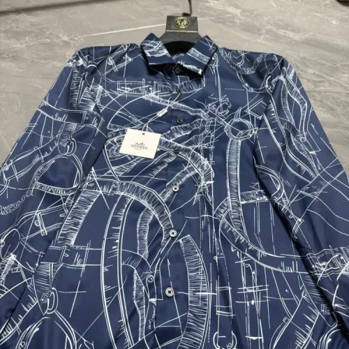 Replica Hermes Shirts Long Sleeved For Men #1470312 $64.00 USD for Wholesale