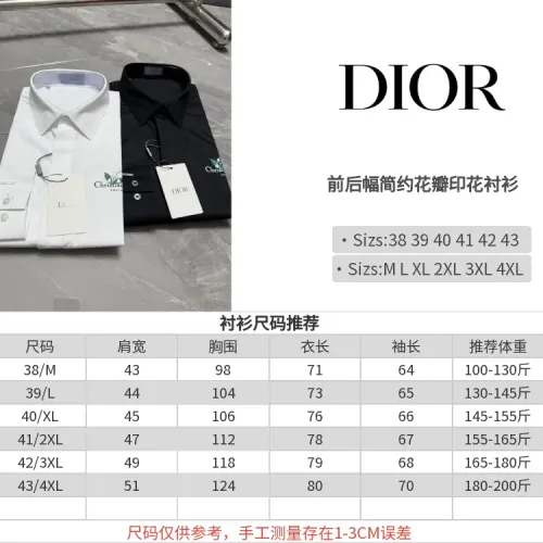 Replica Christian Dior Shirts Long Sleeved For Men #1470397 $72.00 USD for Wholesale