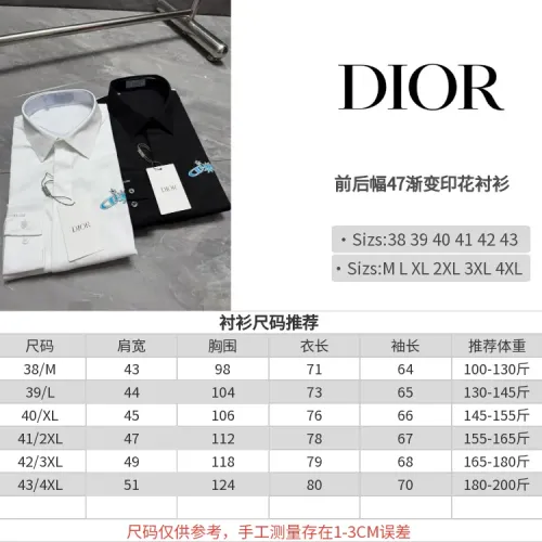 Replica Christian Dior Shirts Long Sleeved For Men #1470401 $72.00 USD for Wholesale