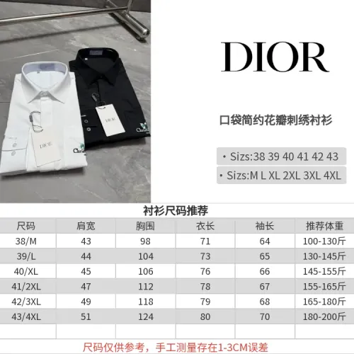 Replica Christian Dior Shirts Long Sleeved For Men #1470412 $72.00 USD for Wholesale
