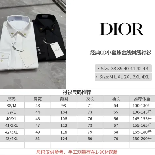 Replica Christian Dior Shirts Long Sleeved For Men #1470415 $72.00 USD for Wholesale
