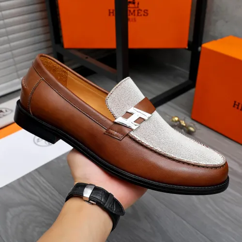 Replica Hermes Leather Shoes For Men #1470946 $98.00 USD for Wholesale