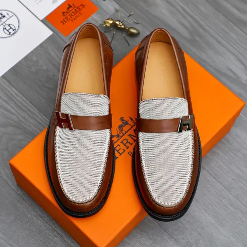 Replica Hermes Leather Shoes For Men #1470946 $98.00 USD for Wholesale