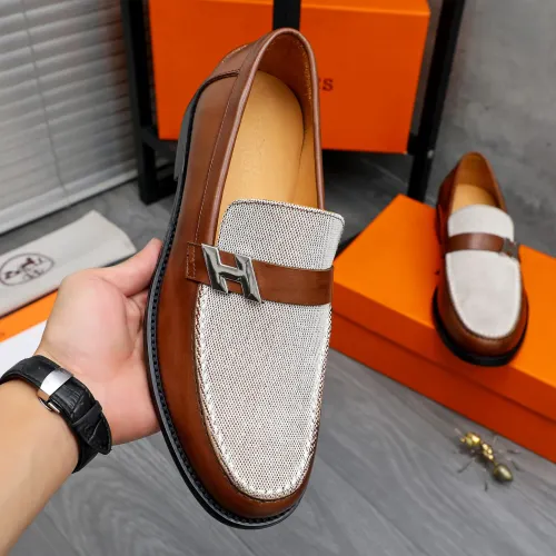 Replica Hermes Leather Shoes For Men #1470946 $98.00 USD for Wholesale